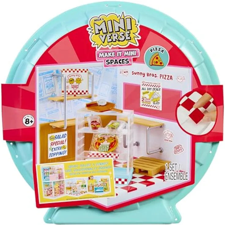 MGA ENTERTAINMENT Miniverse - Spaces Starter Pack, Kreativset für individuelle Kulissegestaltung mit Zubehör für Pizza-Thema