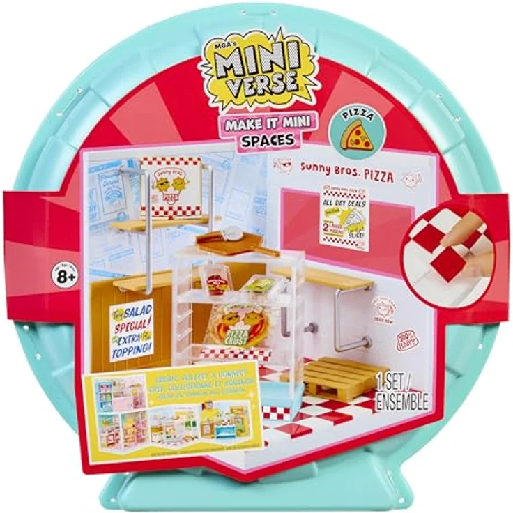 MGA ENTERTAINMENT Miniverse - Spaces Starter Pack, Kreativset für individuelle Kulissegestaltung mit Zubehör für Pizza-Thema – Bild 1