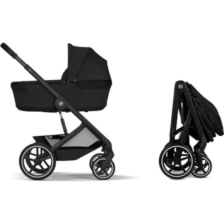Cybex Balios S Lux Kinderwagen, inkl. faltbarer Babywanne, komfortabel und kompakt, Moon Black – Bild 9