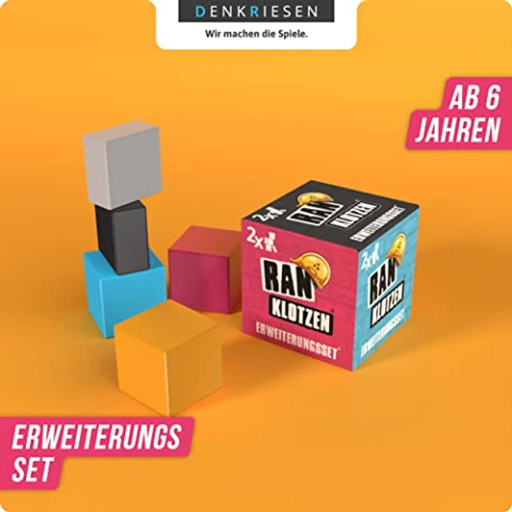 DENKRIESEN RANKLOTZEN „Auf die Klötze, fertig, los!“ Erweiterungsset – Offizielles Klötzchen-Erweiterungsset für 2-4 Spieler, Buchenholz, 3 Spielmodi, Geschenkidee für Spieleabende – Bild 2