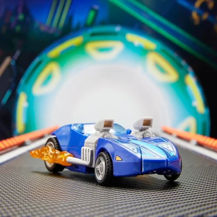 Transformers Collaborative Hot Wheels® x Twin Millä, verwandelbare Action-Figur mit 12,5 cm Roboter- und Fahrzeug-Modus, inkl. 2 Flammen-Zubehörteilen – Bild 5