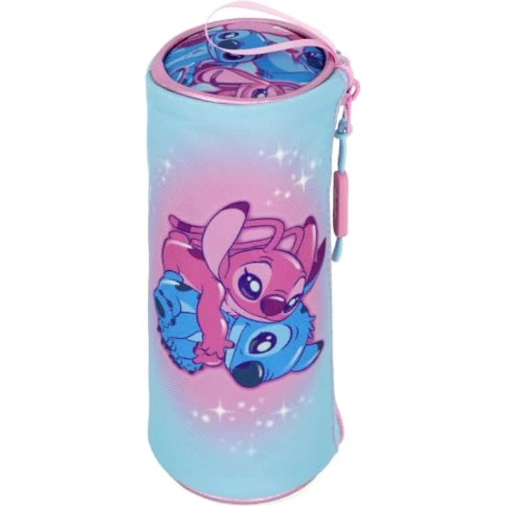 Clondo Schlampermäppchen Mädchen Stitch Fan, rundes Federmäppchen für die Schule, 600D Polyester, 21x8 cm, robuster Reißverschluss, ideales Geschenk für 6-12-Jährige – Bild 4