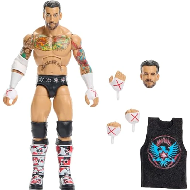 Mattel WWE Elite Collection Top Picks CM Punk Actionfigur, 15 cm mit 25 Bewegungspunkten und austauschbaren Händen, Wrestling 8+ – Bild 1