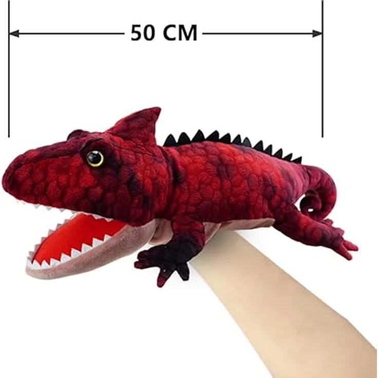 LOMTRATS Amphibien-Handpuppen-Set für Kinder, inklusive Frösche, Schlangen und Eidechsen mit beweglichen offenen Mündern, ca. 50 cm, Plüsch, für Geschichtenerzählen und Lehrzwecke – Bild 2