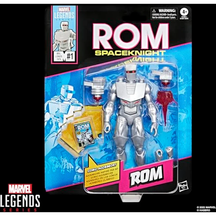 Marvel Legends Series Rom: Spaceknight Action-Figur, 15 cm, silber-glänzende Rüstung, 6 Accessoires, über 20 bewegliche Punkte – Bild 2