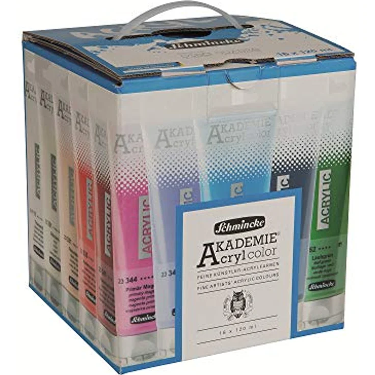 Schmincke Feinste Akademie Acrylfarben Valuepack, 16 Farben à 120 ml, hochwertige Malfarben für kreative Projekte – Bild 3