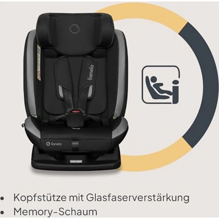 lionelo Autokindersitz AART I-SIZE, 4in1, i-Size, zusätzlicher Seitenschutz, ab Geburt bis 12 Jahre, 0,00 kg bis 50,00 kg – Bild 4