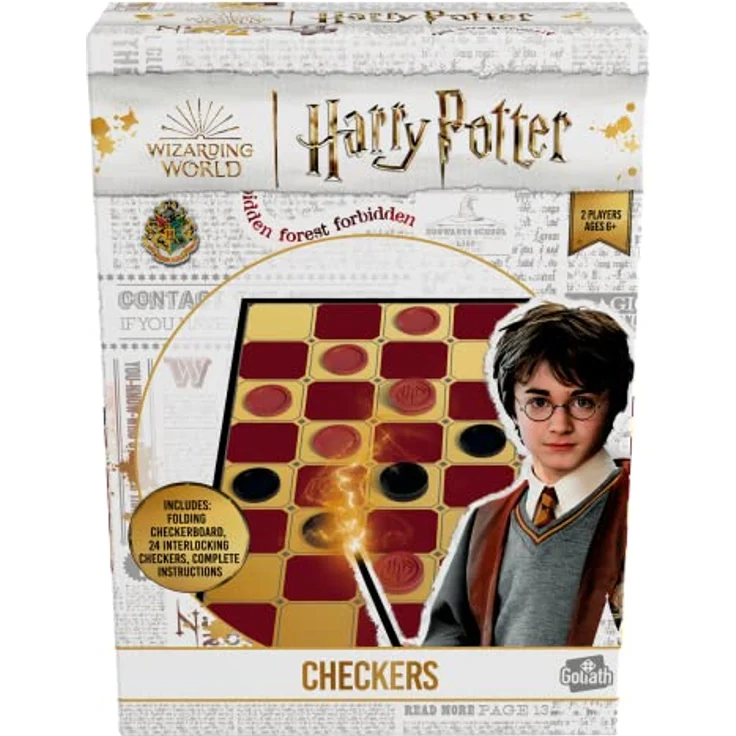Goliath Harry Potter Checkers, Brettspiel für Kinder ab 6 Jahren, 2 Spieler, 24 Spielsteine mit H und P – Bild 1