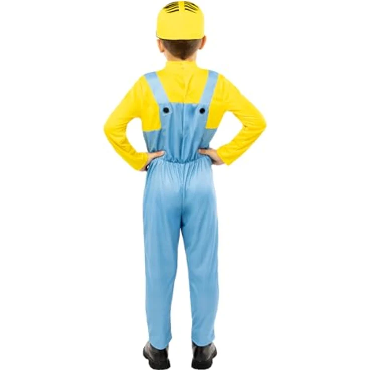 Funidelia Offizielles Minions Dave Kostüm für Kinder, Gelb, mit Mütze, Brille und Overall, Größe 5-6 Jahre für Partys, Karneval und Halloween – Bild 3