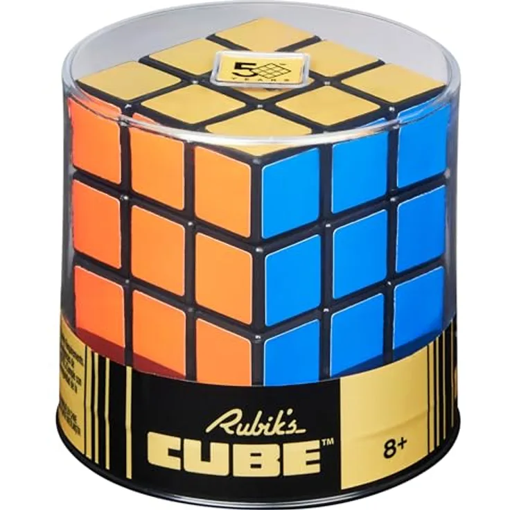 SPIN MASTER Rubik's 3x3 Retro Cube 50th Anniversary, Geschicklichkeitsspiel im klassischen Design, Mehrfarbig