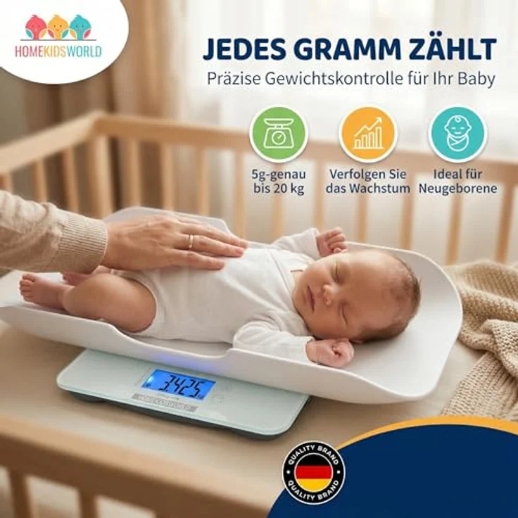Home Kids World Kombi-Waage, Digitale Präzisionswaage für Babys und Erwachsene mit 50g Genauigkeit und LCD-Display, 0-180 kg – Bild 2