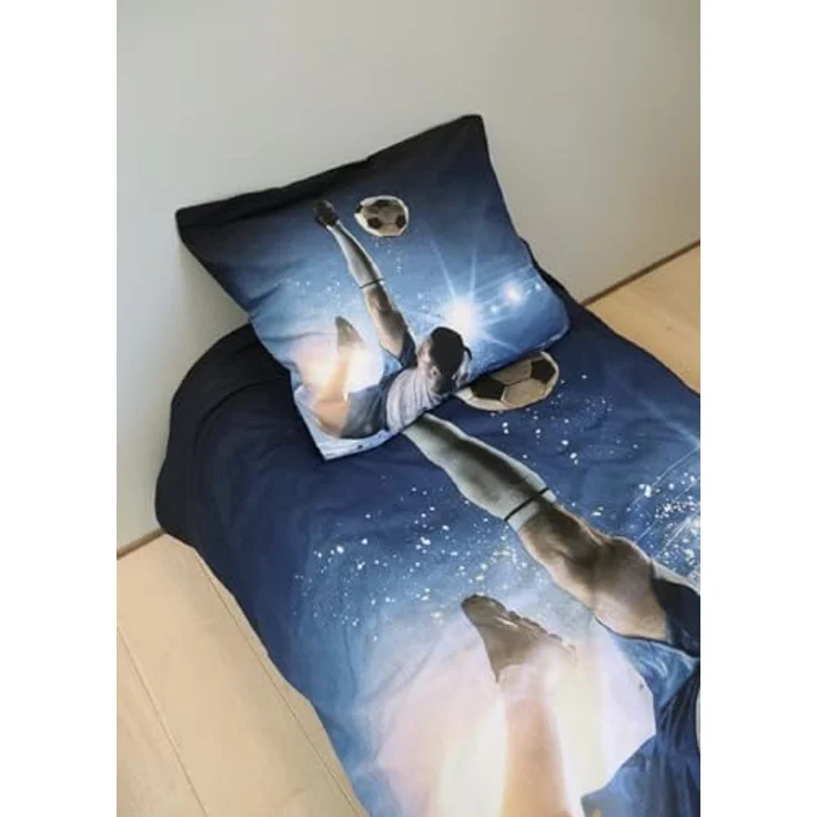 BrandMac Bettwäsche Fußball Spieler 135 x 200 cm, 100% Baumwolle, hochwertiger Druck, 60° waschbar, mit Reißverschluss – Bild 4