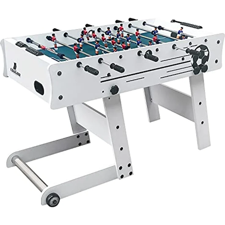Cougar Scorpion Kick TS Tischkicker | Kickertisch in Weiß mit Teleskopstangen klappbar | Fußballtisch inkl. 2 Bälle & Punktezähler | Indoor Tischfußball für Kinder & Erwachsene | Maße 122x61x80 cm. – Bild 2