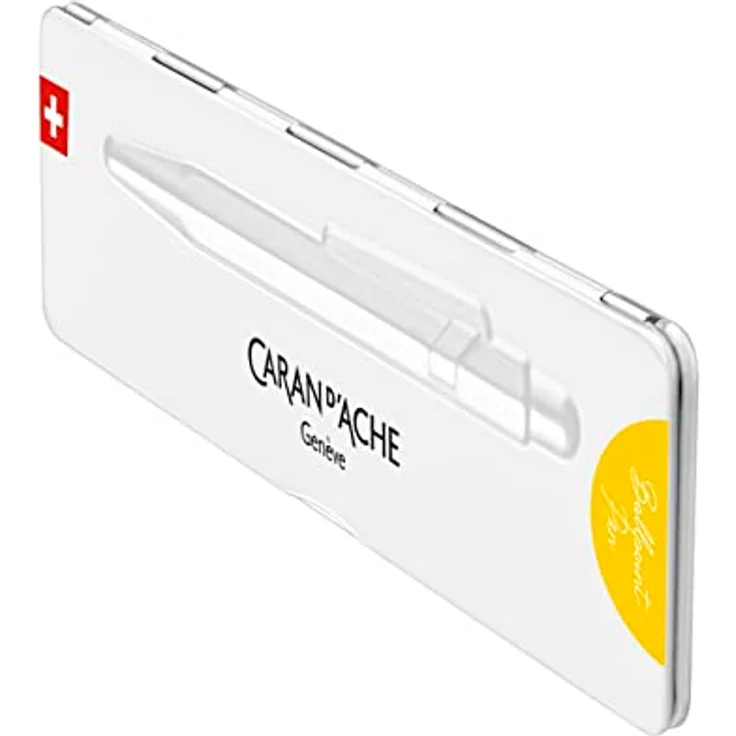 Caran d'Ache 849 Colormat-X Kugelschreiber, Schreibstift mit Aluminium-Schaft, Gelb, inkl. Etui – Bild 2