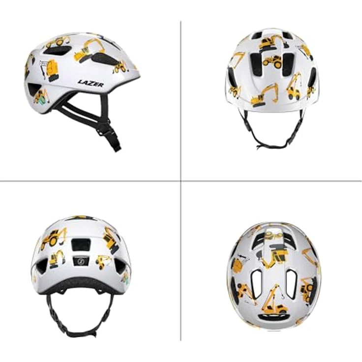 LAZER Pnut 2.0 KinetiCore, leichter Kinderfahrradhelm mit sicherem Passformsystem in Bagger-Design, Einheitsgröße – Bild 2