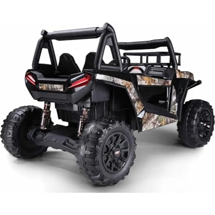 Beneo RIRICAR Elektroauto für Kinder UTV, 24V, Schwarz, 2-Sitzer mit 2,4 GHz Fernbedienung, 2 x 200 W Motor, Lithium-Akku, EVA-Räder, gepolsterter Sitz, USB und SD-Karte, für Kinder von 3-8 Jahren – Bild 4