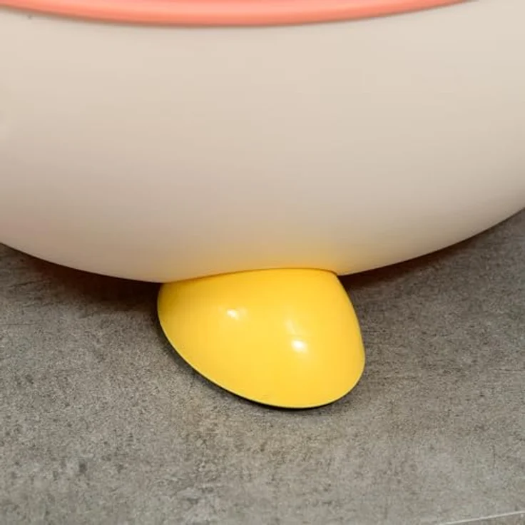 ZONEKIZ Toilettentrainer Kindertoilette Fuchs-Design, ergonomische Rückenlehne, Spritzschutz, herausnehmbarer Innentopf, für Kleinkinder von 6 Monaten bis 3 Jahre, rosa/weiß/gelb – Bild 9