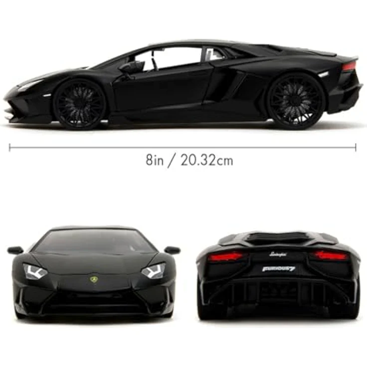 Jada Toys FAST & FURIOUS Shaw's Lamborghini Aventador 1:24, detailiertes Sammlermodell aus Druckguss-Metall mit beweglichen Teilen und Gummireifen – Bild 3