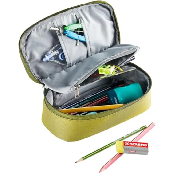 deuter Federmäppchen Pencil Case cactus-linden, mit Zwischeneinlage und Steckfächern, recycelte Materialien – Bild 2