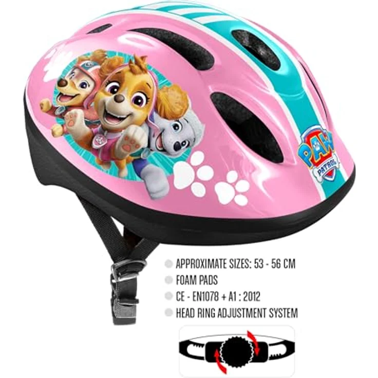 STAMP Helm + Ellbogen-& Knie Schutz. PAW Patrol Pink Combo Elbow & Knee Pads, SKIDS Control – Bild 3