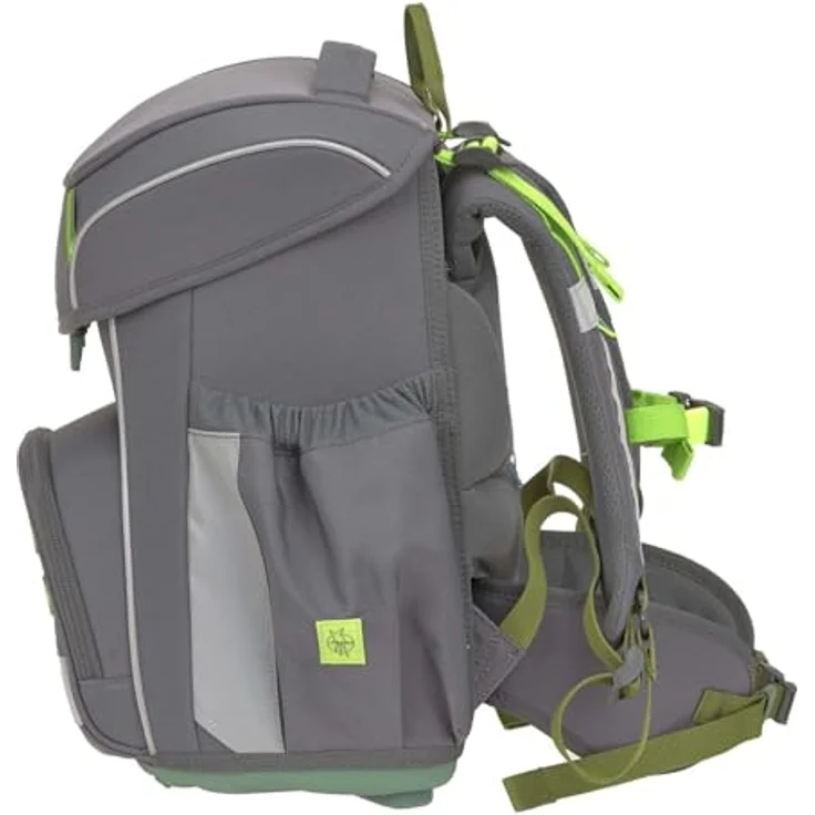 LÄSSIG Schulranzen Unique School Set Slim 7-teilig, ergonomisches Tragesystem, 21 L Volumen, anthrazit – Bild 3