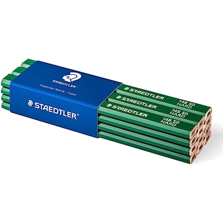 Staedtler Zimmermannbleistift hart, Holz, 175mm, Strichstärke: 1-2 mm, ergonomische Dreikantform, lackiert, bruchfest, Wasserbasis-Lackierung – Bild 1