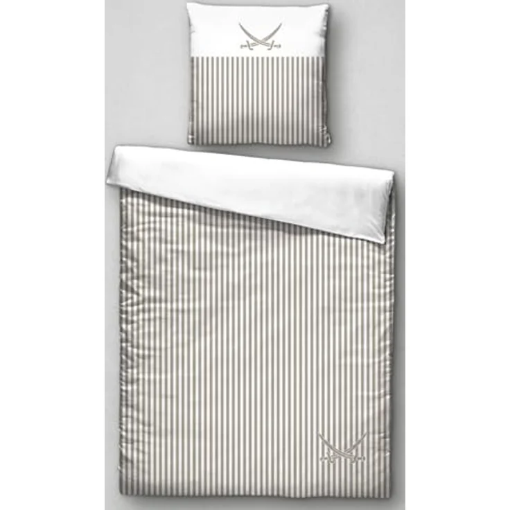 Sansibar Lighthouse Wendebettwäsche, 2-teilig, Streifendesign, 100% Baumwolle, beige, 135 x 200 cm, mit Digitaldruck und verdecktem Reißverschluss – Bild 2