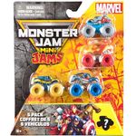 Monster Jam, Marvel Mini-5er-Pack mit Mystery-Sammel-Monster-Truck, Maßstab 1:87, Spielzeug für Jungen und Mädchen ab 3 Jahren