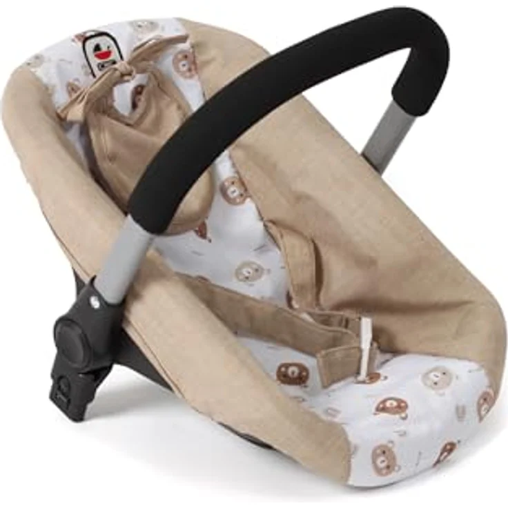Bayer Chic 2000 Puppen-Autositz mit Adapter für Puppenwagen, geeignet für Puppen bis 50 cm, Bärchen beige, 45 x 30 x 35 cm – Bild 1