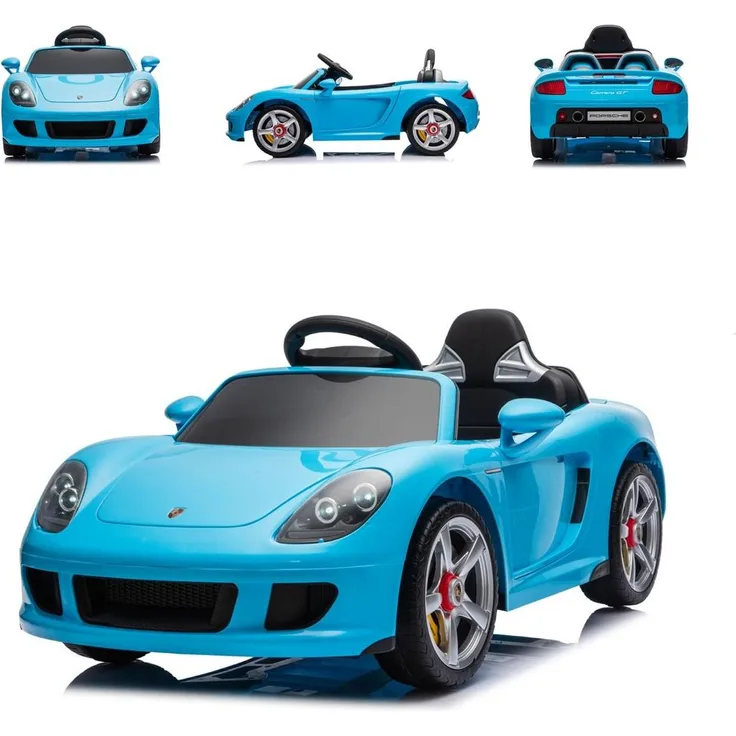 Chipolino Porsche Carrera GT Kinderelektroauto, Fernbedienung, Bluetooth, 2 Motoren, blau, geeignet für Kinder von 3 bis 6 Jahren