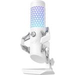 ASUS ROG Carnyx RGB Kondensator-Gaming-Mikrofon weiß (Gaming, Streaming und Podcast, 25-mm-Kondensatorkapsel, 192 kHz / 24 Bit Abtastrate, Hochpassfilter, Pop-Filter, Metallhalterung, Aura Sync)