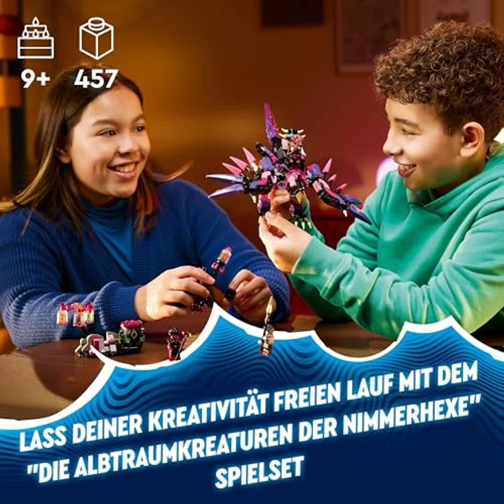 LEGO DREAMZzz 3-in-1 Die Albtraumkreaturen der Nimmerhexe, magisches Kinderspielzeug, baubarer Kessel, Wolf oder Rabe, Fantasy-Spielset für Mädchen und Jungen ab 9 Jahren 71483, mit 5 Minifiguren und Bauanleitung in der LEGO Builder App - Preisvergleich – Bild 2