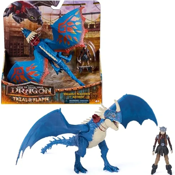 DreamWorks Dragons Drachenzähmen leicht gemacht Actionfiguren-Set, Sturmpfeil & Astrid, bewegliche Figuren im Feuer-Design, für Kinder ab 4 Jahren
