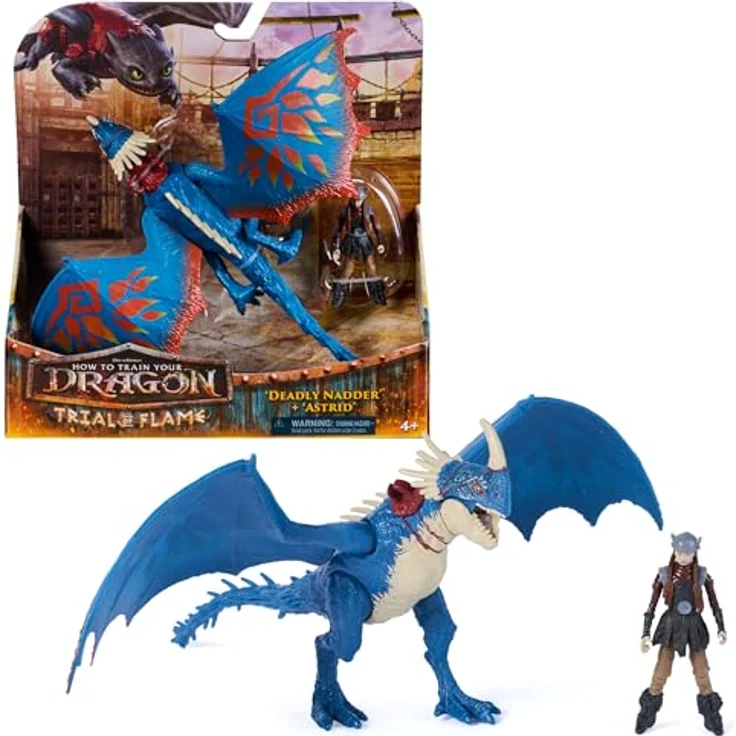 DreamWorks Dragons Drachenzähmen leicht gemacht Actionfiguren-Set, Sturmpfeil & Astrid, bewegliche Figuren im Feuer-Design, für Kinder ab 4 Jahren – Bild 1