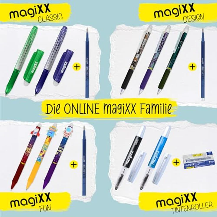 Online Pen magiXX Radierbarer Füller, blaue Tinte, inkl. 4 Patronen, Schreibgerät für Rechts- und Linkshänder – Bild 8