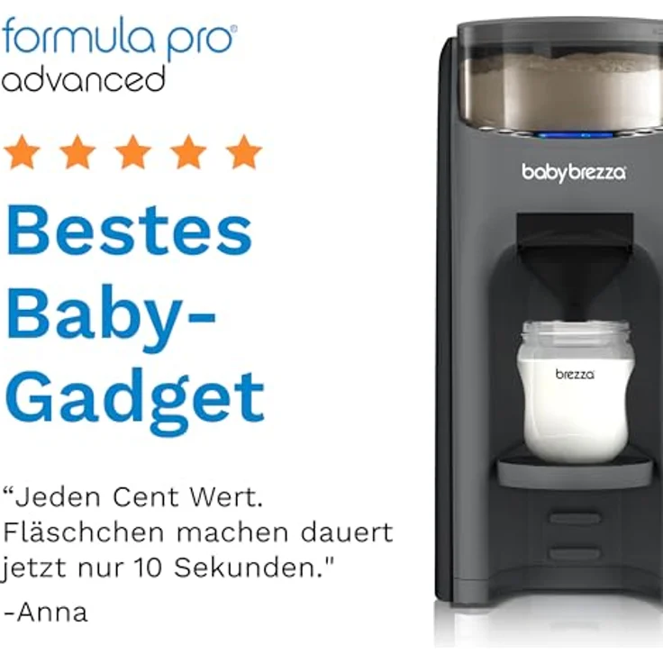 Baby Brezza Flaschenwärmer, Automatischer Flaschenzubereiter mit 2 Milchpulvertrichtern, klumpenfreies Mischsystem für 60-300 ml, BPA-frei, individuell einstellbare Temperatur – Bild 7