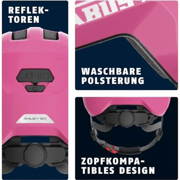 Abus Smiley 3. 0 LED Helm Shiny Pink – Bild 6