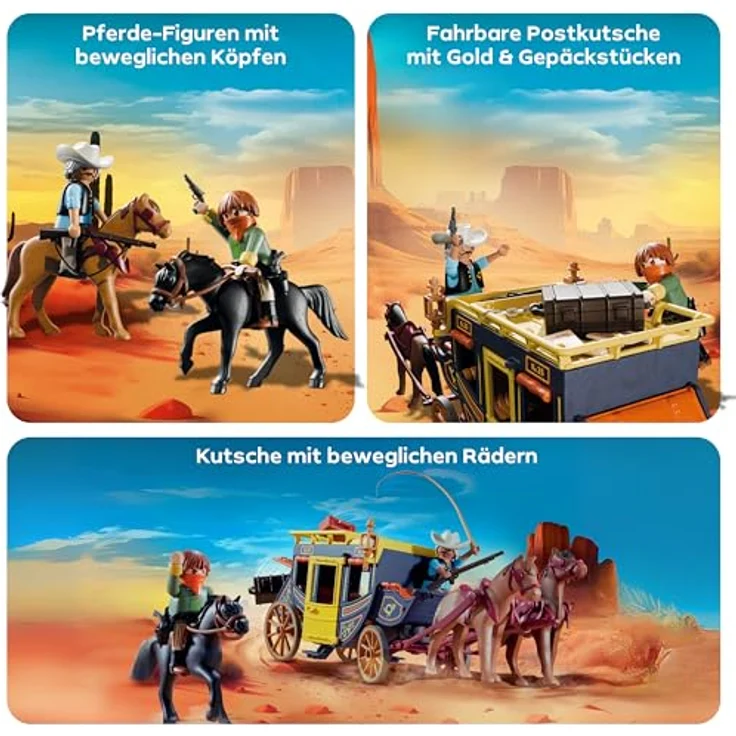 PLAYMOBIL Postkutschenüberfall, Spielset mit Figuren & Pferden, für Kinder ab 4 Jahren, fördert Kreativität & Rollenspiel, 71862 – Bild 4