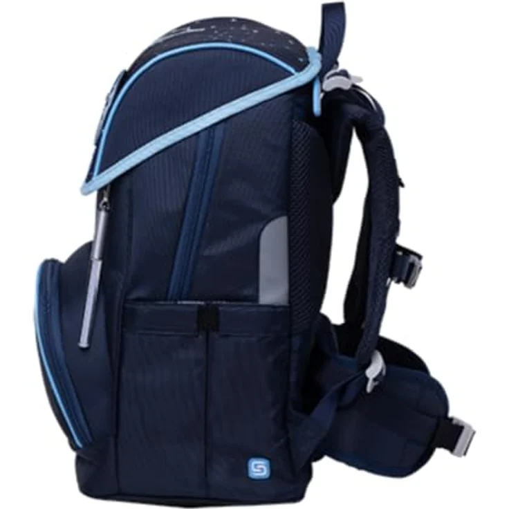 Schneiders Vienna Schulranzen Ergojet Space Dream, ergonomische 6-tlg. Schultasche aus 100% recycelten PET-Flaschen, 21 Liter Volumen, wasserabweisend mit LED-Leuchtstab – Bild 6