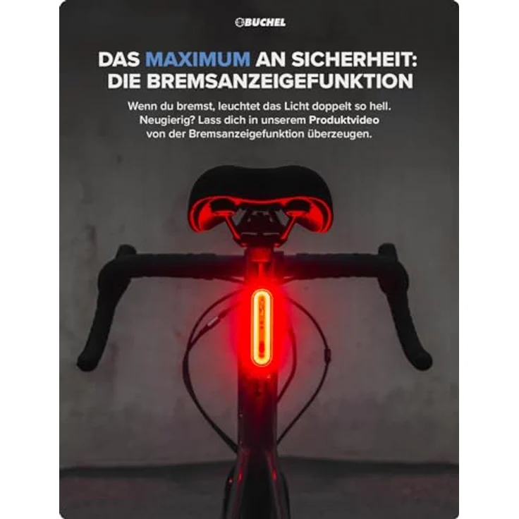 Büchel Rücklicht Micro Lens COB, LED Rücklicht mit Bremsanzeigefunktion, aufladbar und StVZO zugelassen – Bild 3