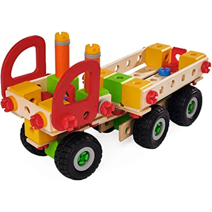 Eichhorn - Constructor LKWs, 4 Modellvarianten: LKW, Pickup, Kipper, Lieferwagen, 135-tlg., 100% FSC zertifiziertes Buchenholz, Klimaneutral, ab 5 Jahren – Bild 2