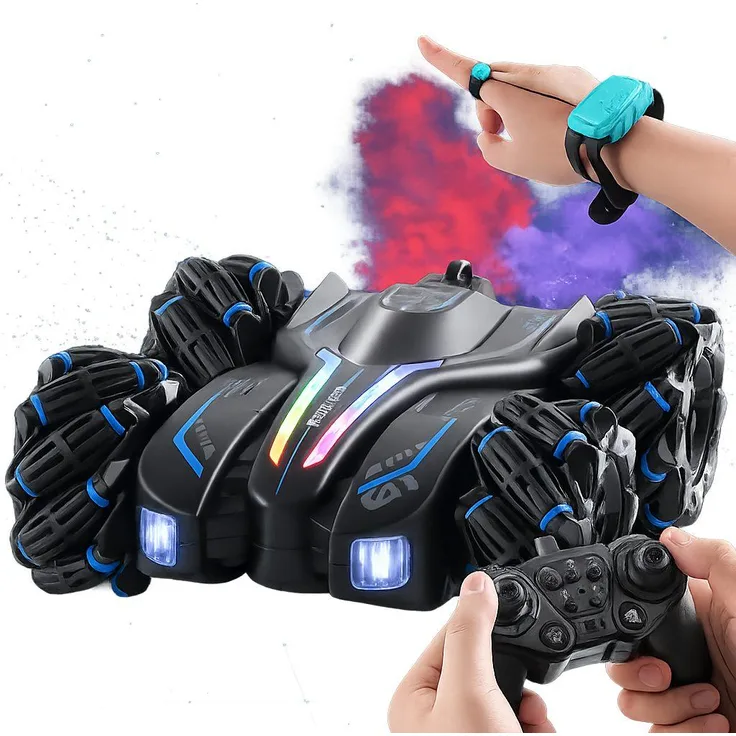 Goldstern-Tech RC Drift Car 1:16, 360° Stunt, Fernbedienung & Handgesten, LED-Licht, Rauch & Driftfunktion