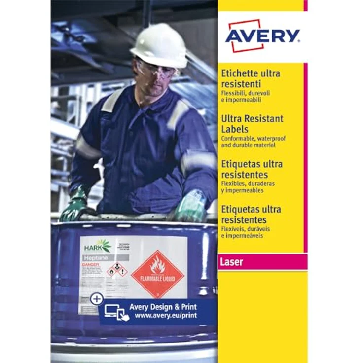 AVERY Zweckform L7912-10 Strapazierfähige Folienetiketten, 240 Aufkleber 63,5x33,9mm, extrem stark selbstklebend, reiß- und wasserfest, für schwierige Oberflächen, 10 Blatt, weiß – Bild 2