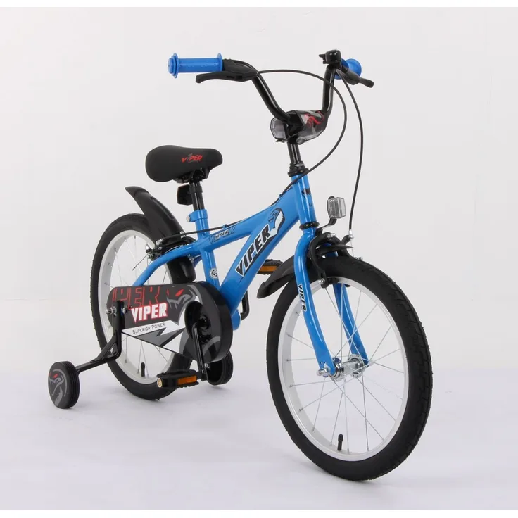 T&Y Trade Kinderfahrrad 18 Zoll Fahrrad Kinder Jungen Mädchen Kinderfahrrad Rad Bike VPER BLAU, Stützräder