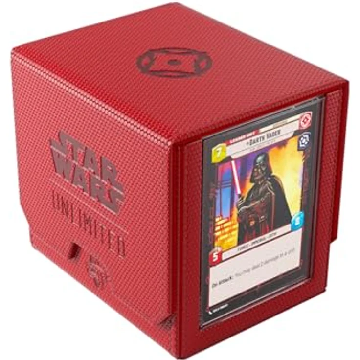 Gamegenic Star Wars: Unlimited Deck Pod (Red), Aufbewahrungsbox für bis zu 60 doppelt gesleevte Karten mit Slide Card Case und zusätzlichem Schubfach – Bild 1