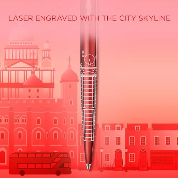 Parker Pen Parker Jotter SE London, Kugelschreiber mit roter Lackierung, Lasergravur Londoner Skyline, limitierte Sonderedition – Bild 6