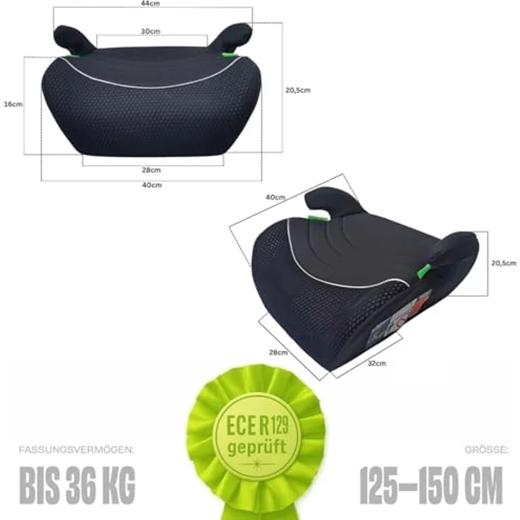 Bellelli EOS BOO Sitzerhöhung für Autositz, 15 – 36 kg, schwarz eos – Bild 3
