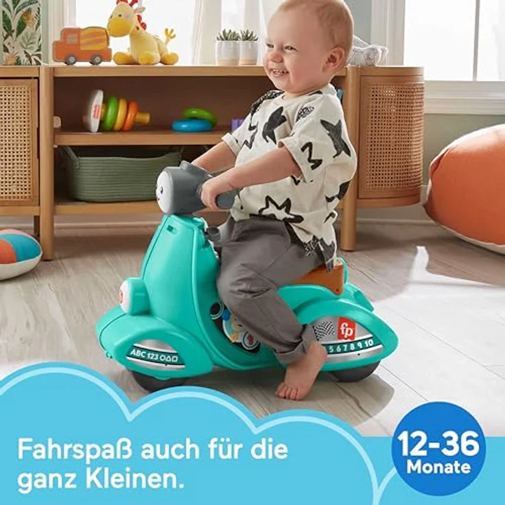 Fisher-Price HMV76 - Roller Aufsitzspielzeug für Kleinkinder mit Smart-Stages-Lerninhalt für Rollenspiele, mehrsprachige Version, Lernspielzeug, Babyspielzeg ab 12 Monaten – Bild 3