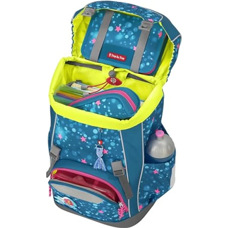Step by Step Schulranzen-Set Giant Mermaid Lola, 5-teilig, blau-pink, ergonomischer Tornister mit Reflektoren, höhenverstellbar mit Hüft- und Brustgurt, 23l – Bild 5