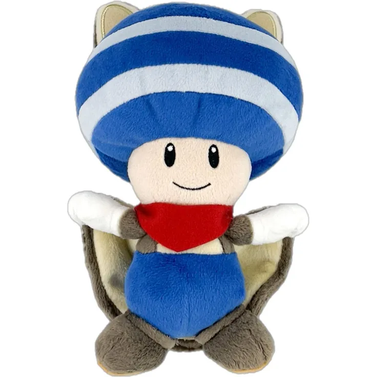 The Other Together Plus – Super Mario Fliegendes Eichhörnchen Blue Toad, Plüschtier 21 cm aus hochwertigem Plüschmaterial